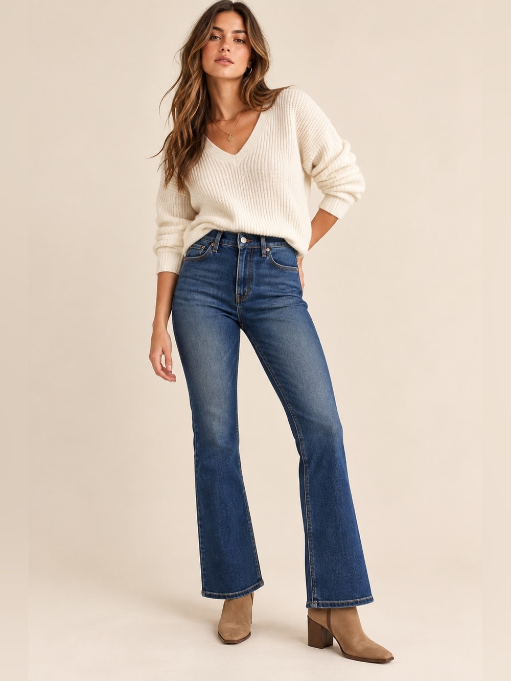 Madewell Slim Demi-Boot Jeans 26 High Rise Cropped Mini Flare Dark Wash Denim